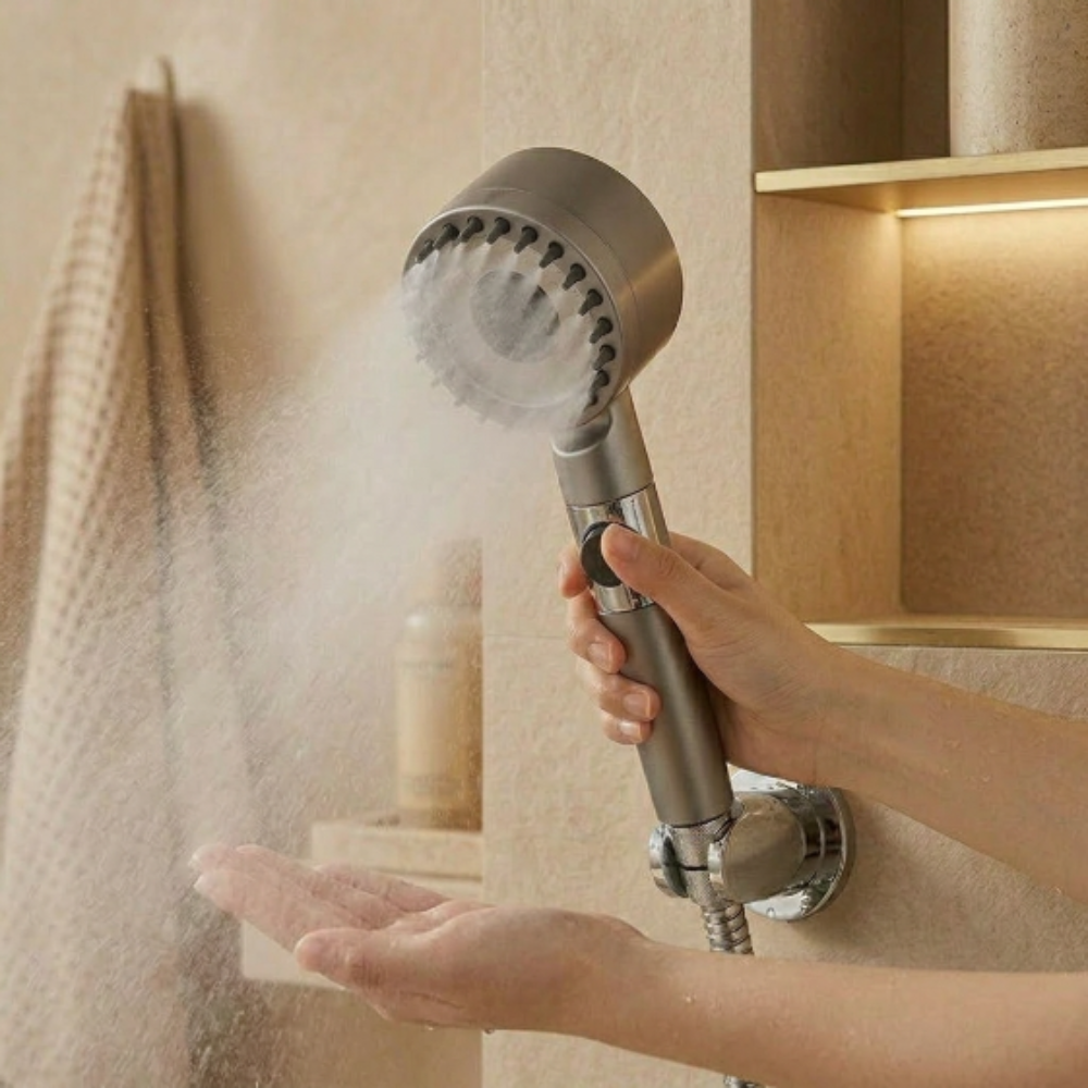 Cabezal de Ducha Turbo Alta Presión | Efecto Spa y Ahorro de Agua